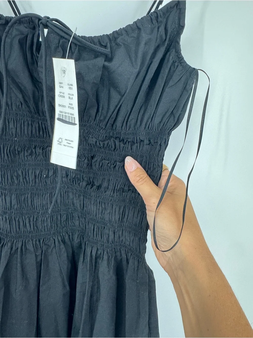 NWT J. Crew Petite Reverie Dress Cotton Poplin Black Smocked Comfy Size PXXS